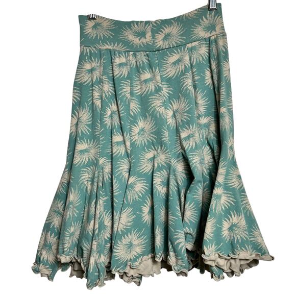 Effie's Heart Pleated Retro Floral Skirt in Seafom -Cotton- Pockets Small (2913) - Picture 1 of 4